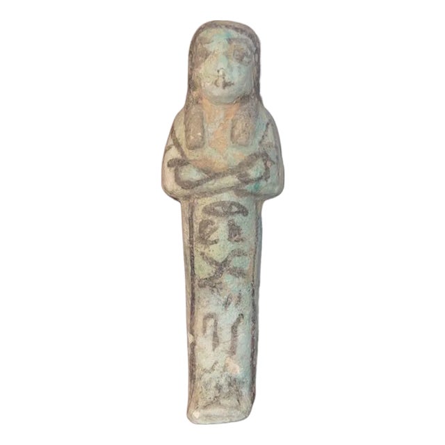 Ancient Egyptian Faience Ushabti New Kingdom, 19th Dynasty (Ca. 1293–1185 b.c.) For Sale