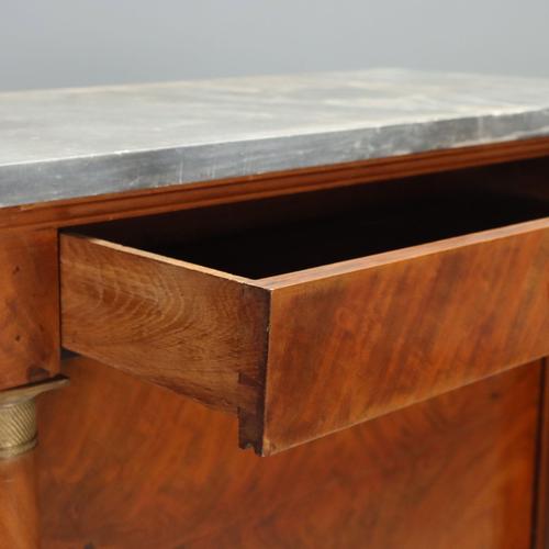 Napoleon III Mahogany Secretaire with Gray Marble For Sale - Image 9 of 16