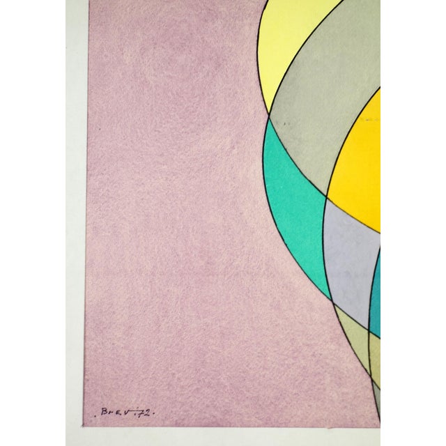 Paper Vittorio Brevi, Abstract Composition, 1972, Artwork on Paper, Framed For Sale - Image 7 of 9