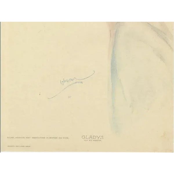 W. E. Webster, Gladys, 1922, Lithograph on Paper For Sale - Image 4 of 10