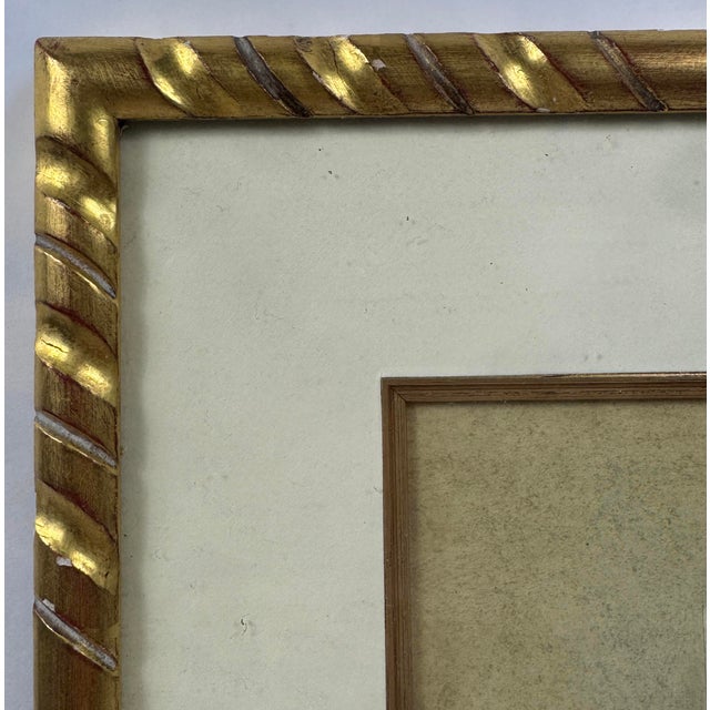 Contemporary Late 20th Century Original Modernist Still Life Painting in Carved Giltwood Frame For Sale - Image 3 of 5