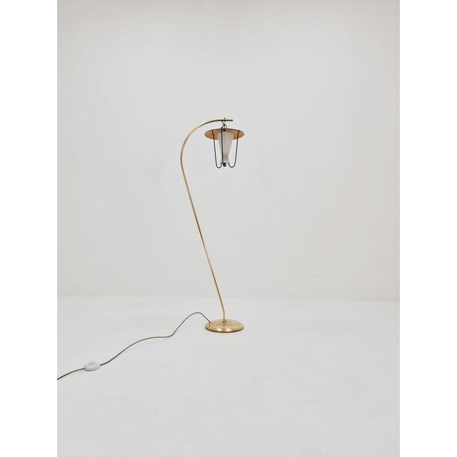 Mid-Century German Arc Floor Lamp in Brass, 1960s For Sale - Image 12 of 12