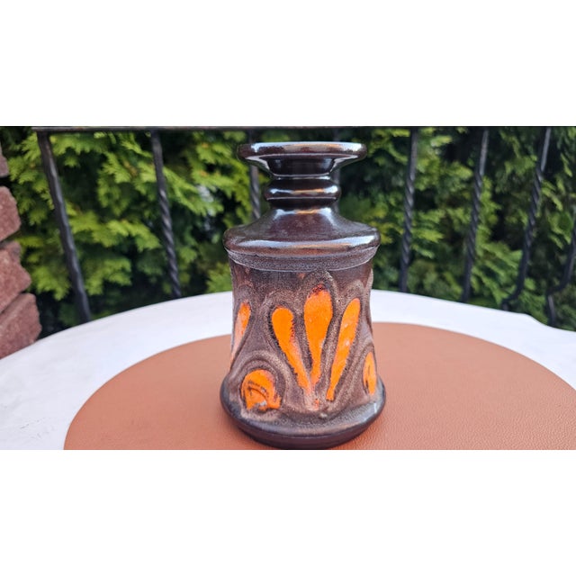 Vintage German Ceramic Vase in Fat Lava from Scheurich, 1960s For Sale - Image 6 of 9