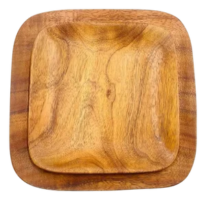 1960s Signed Blair Hawaii Koa Wood Serving Trays, Handcrafted American Modern Pair