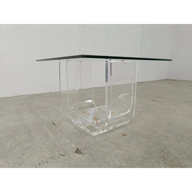 Silver Small Acrylic Coffee Table, 1970s For Sale - Image 8 of 12