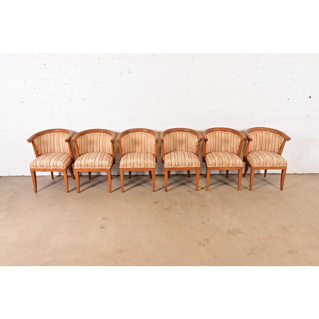 Mid-Century Modern Harold Schwartz for Romweber Mid-Century Modern Sculpted Oak Dining Armchairs, Set of Six For Sale - Image 3 of 12