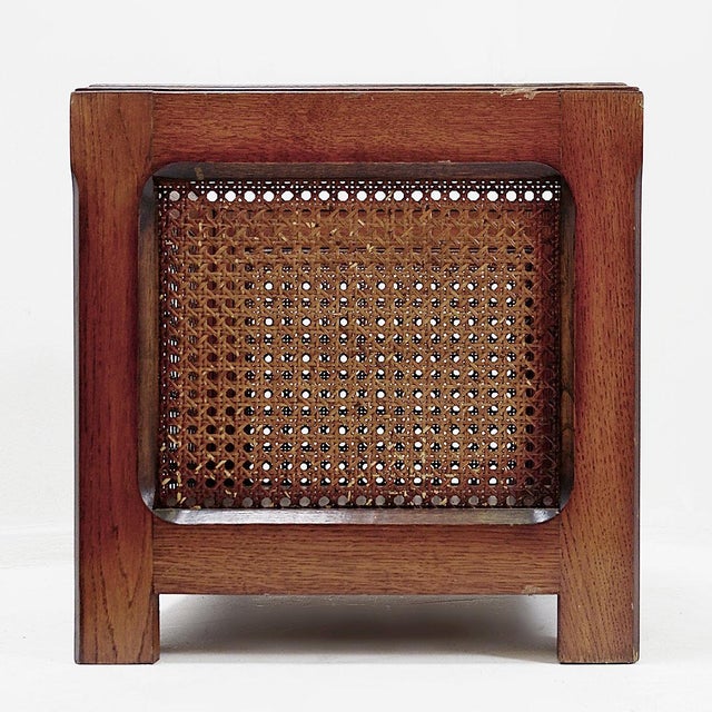 Vintage Planters in Wood and Woven Cane Panels, 1970s, Set of 2 For Sale - Image 6 of 14