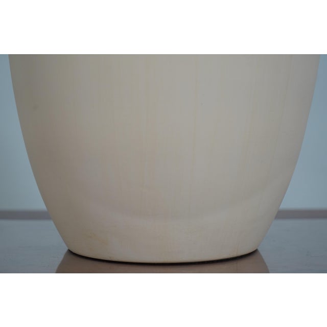 Ceramic Pair Modern Style Ceramic Table Lamps W. Shade For Sale - Image 7 of 12