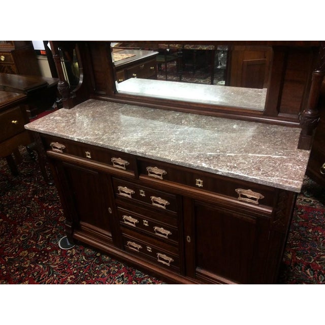 Antique Marble Top Buffet, Display Cabinet For Sale - Image 15 of 15
