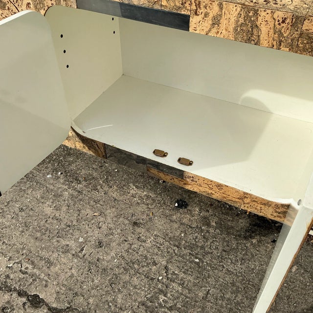 Vintage Boho Cork and Chrome Floating Wall Credenza After Paul Evans For Sale - Image 10 of 12