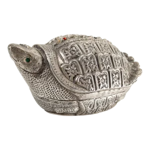 Early 20th Century South East Asian Silver Turtle Form Betel Box