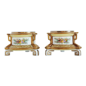 Chelsea House Porcelain Cachepots - A Pair