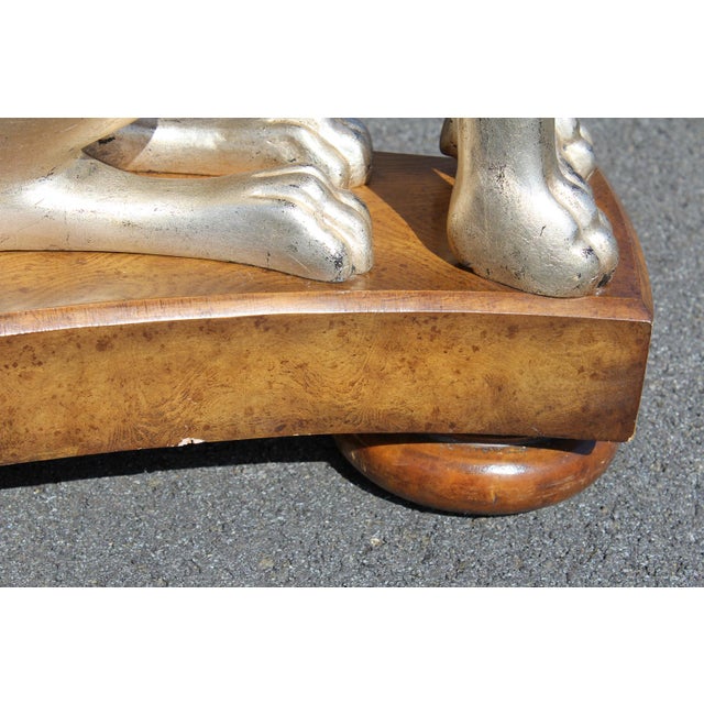 Maitland-Smith Silver Gilt Lion Table With a Faux Tortoiseshell Top For Sale - Image 12 of 18