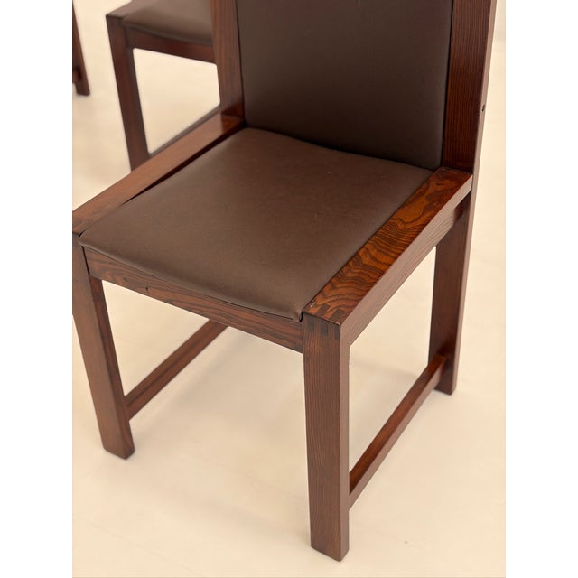 Vintage Wooden and Skai Chairs, 1960s, Set of 6 For Sale - Image 18 of 18