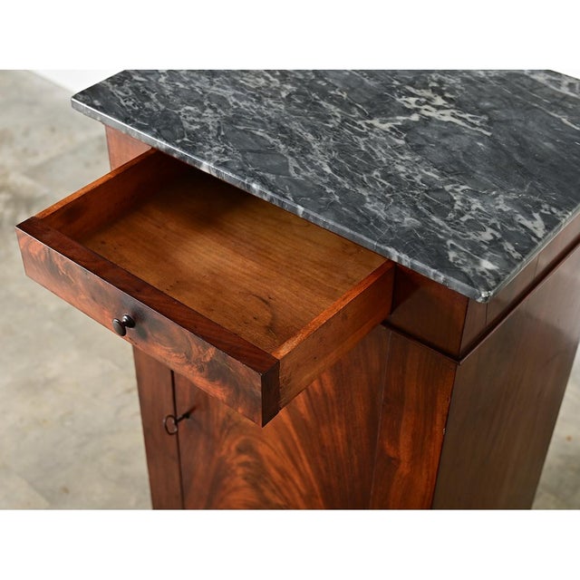 Black French 19th Century Louis Philippe Mahogany Bedside Table For Sale - Image 8 of 10