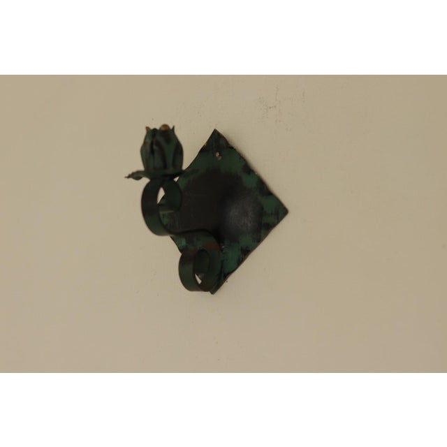 Vintage Swedish Verdigris Sconces in Metal, Set of 2 For Sale - Image 10 of 18