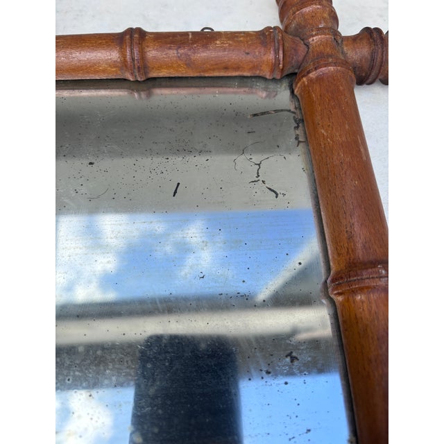French Small French Faux Bamboo Mirror, Circa 1900 For Sale - Image 3 of 4