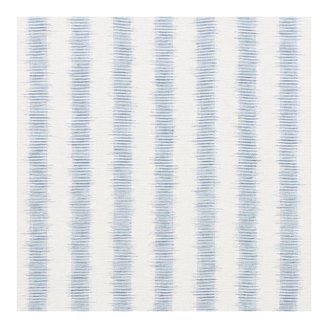 Sample - Schumacher Attleboro Ikat Fabric in Blues For Sale