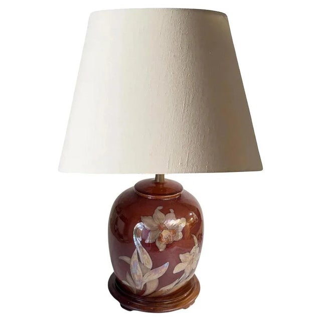 Table Lamp in Ceramic and Wood, France, 1970s For Sale - Image 10 of 10