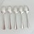 Set of 5 silverplated demitasse spoons, small size good for coffee or tea, marked “Lady Betty Silver Plate” on back....