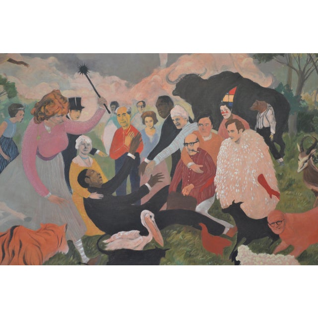 A dynamic acrylic and collage work by Jeffrey Vincent. A myriad of characters--human, beast and the supernatural--come...