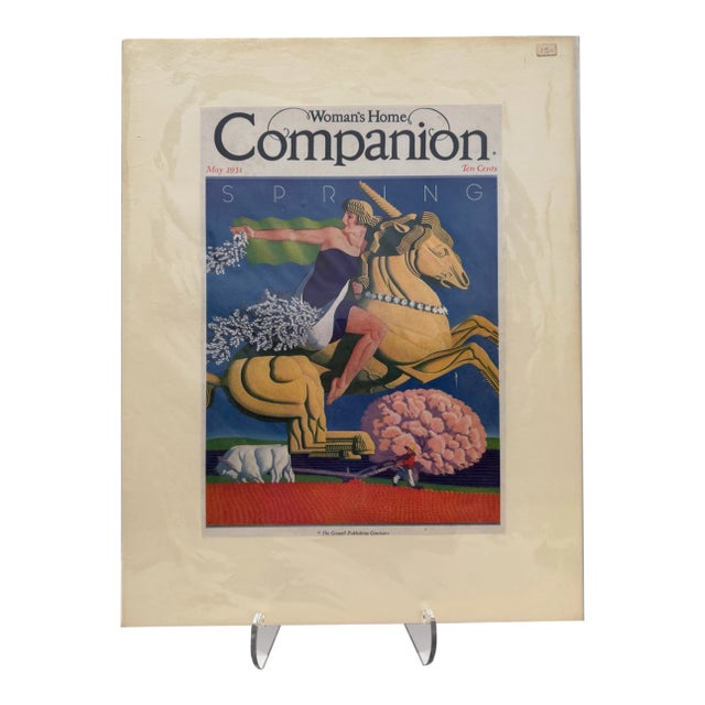 1931 Woman's Home Companion Magazine Cover, May, 1931 William P. Welch, Art Deco, Matted For Sale