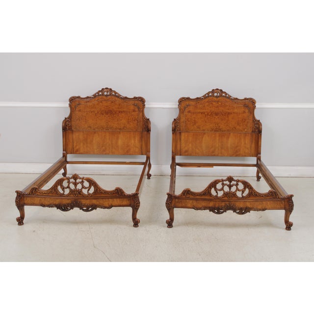 Age: C.1950s Details: Absolutely Gorgeous Burl Walnut Fine Carved Details High Quality Construction Georgian Style French...