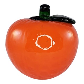 Art Glass Orange Citrus Fruit Fake Faux Home Decor Paper Weight For Sale