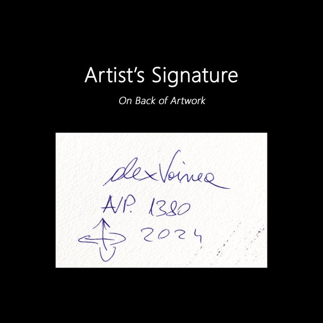 Avp_1380 - Color Drenching Contemporary Abstract Painting on Paper Original Artwork by Alex Voinea For Sale In Los Angeles - Image 6 of 6