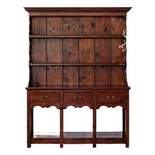 Petite Antique Oak Welsh Dresser With Plate Rack For Sale