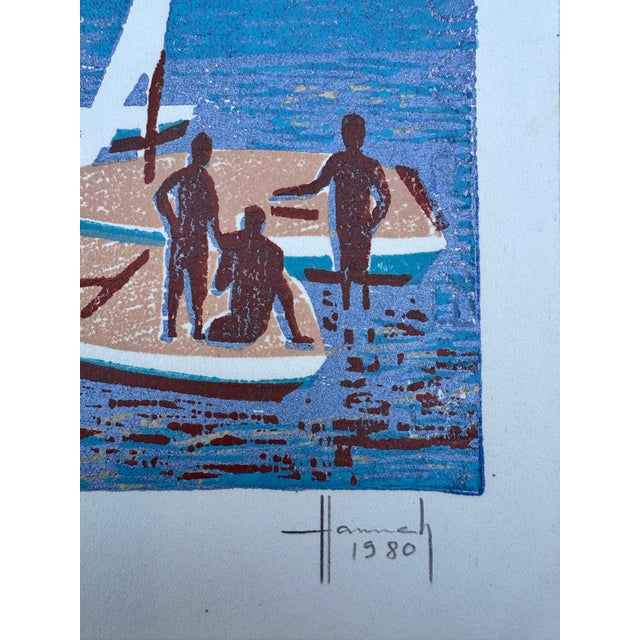 Brandt 1980 Hannah Brandt “Natal” Signed Limited Edition Brazilian Color Woodcut Print 41/60 For Sale - Image 4 of 10