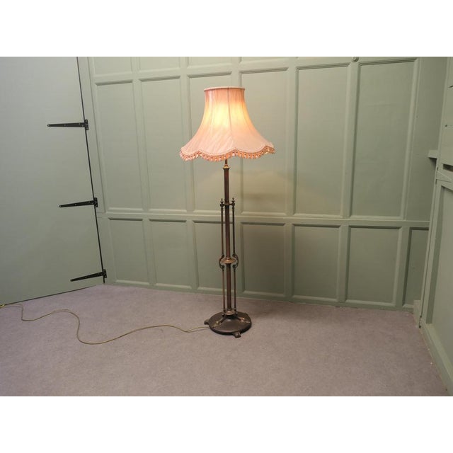 Arts and crafts Iron and Brass Telescopic Floor Lamp This is a stunning piece from the Arts and Craft movement, it set...