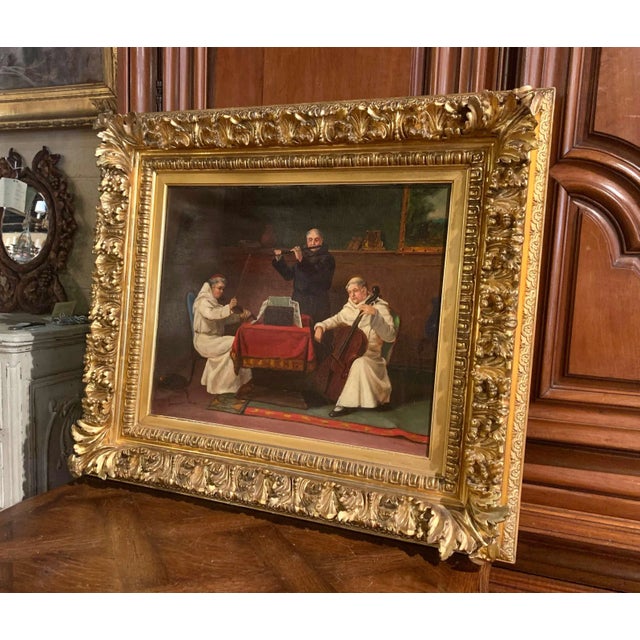 19th Century German Genre Oil Painting of Musical Monks by J. Bernstein For Sale - Image 9 of 13
