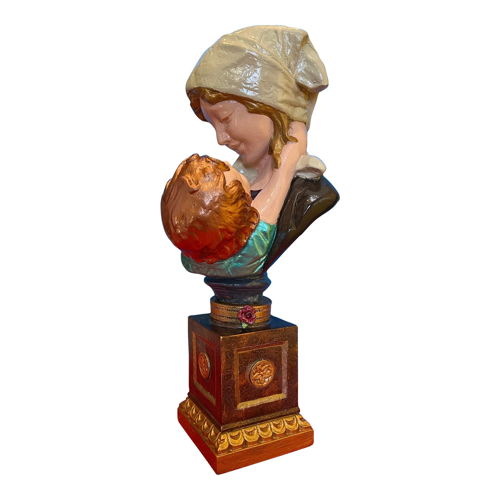 Vintage Jaru Pottery Mother Holding Child Bust Chairish