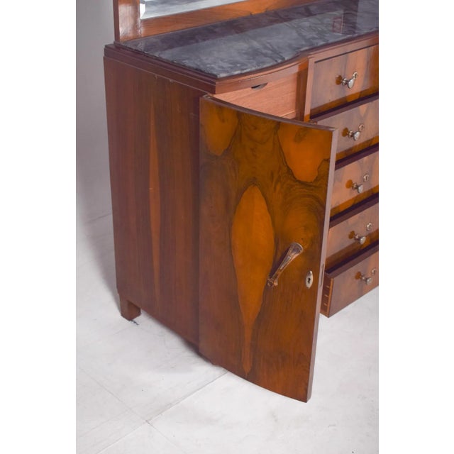 Brown Vintage Portuguese Art Deco Mirror Sideboard, 1920 For Sale - Image 8 of 18