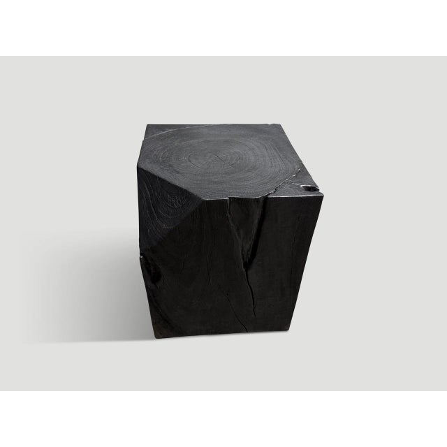Andrianna Shamaris Minimalist Charred Side Table For Sale - Image 4 of 6