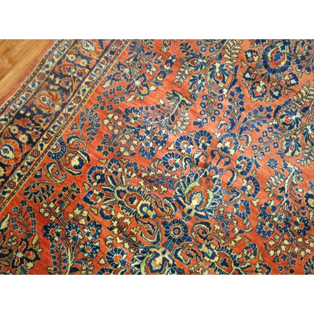 Late 20th Century Antique Persian Sarouk Intermediate Size Rug For Sale - Image 5 of 18
