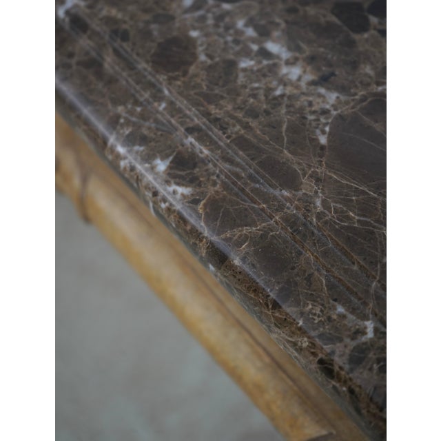Vintage Italian Louis XVI Style Carved Marble Top Table For Sale - Image 9 of 15