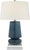 Modern Chapman & Myers by Visual Comfort Signature Parisienne Small Table Lamp in Oslo Blue with Linen Shade For Sale - Image 3 of 3