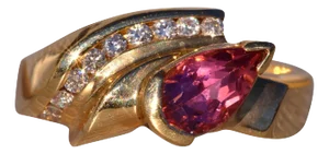 The Praise: Tourmaline and Natural Diamond Ring in Yellow Gold