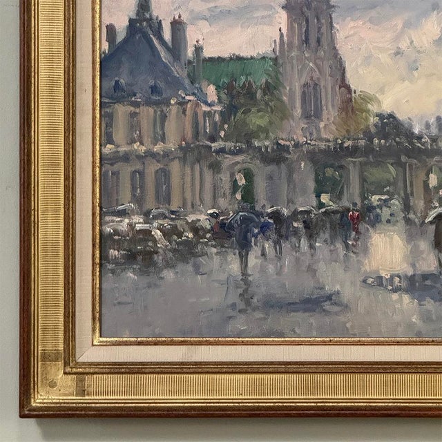 Framed Oil on Canvas by José Salvaggio (1953-) 'Place De La Carrière ~ Nancy' For Sale - Image 10 of 16