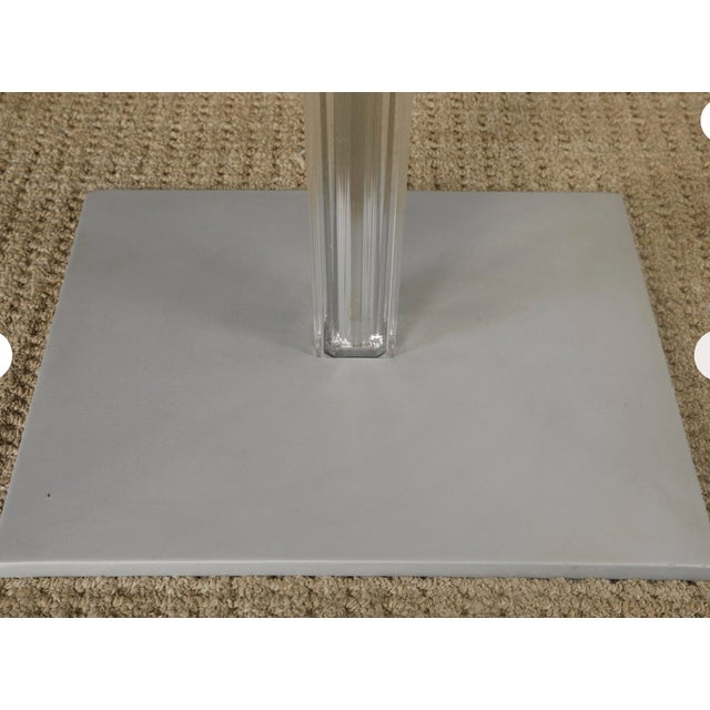 Vintage Kartell Side Table, 1990s Italian Postmodern Table, Lucite Pedestal Table, Black Square Accent Table For Sale - Image 10 of 11