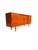 A beautifully proportioned mid-century Danish teak credenza featuring four sliding doors with sculpted teak finger-pull...