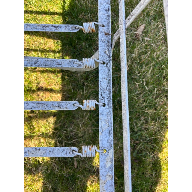 1960s Mid-Century Patio / Garden 4 Piece Set White Wrought Iron For Sale - Image 14 of 18