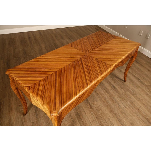 Late 20th Century William Switzer Louis XV Zebrawood Bureau Plat Writing Desk For Sale - Image 5 of 18