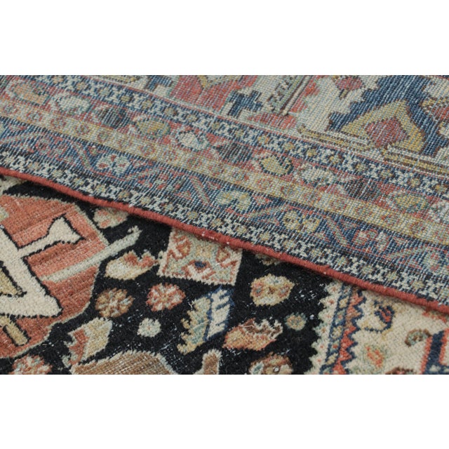 Textile Antique Qashqai Tribal Rug With Medallion and Geometric Design - Rug & Kilim For Sale - Image 7 of 7