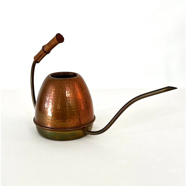 Mid Century Copper and Brass Watering Can With Bamboo Handle For Sale - Image 16 of 16