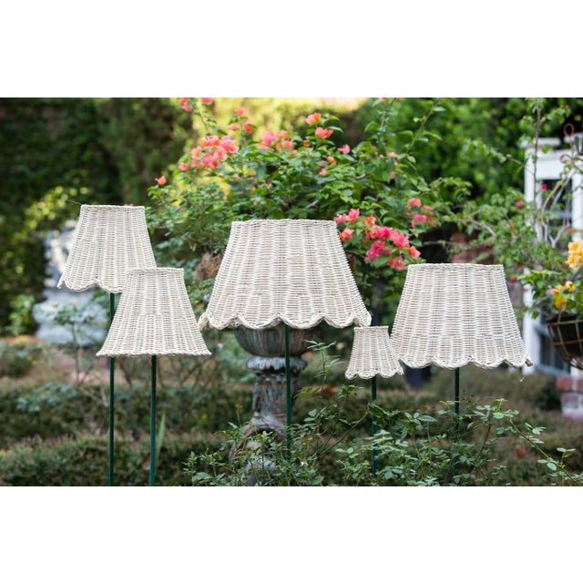 English 16" Scalloped Lamp Shade in Rattan For Sale - Image 3 of 4