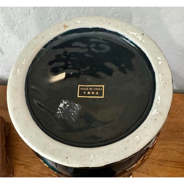 Vintage Limoges-Style Black & Gold Porcelain Vase - Hollywood Regency For Sale In Tampa - Image 6 of 11
