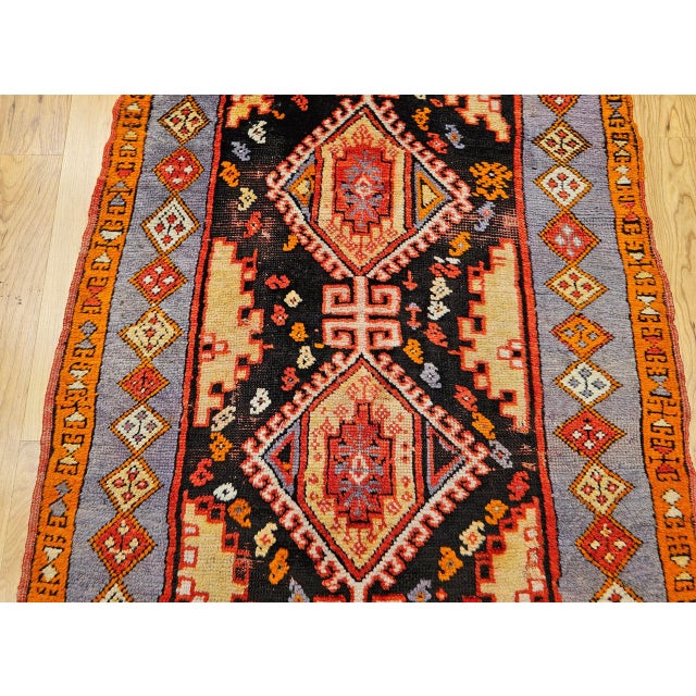 Antique Anatolian Village Rug, Hand-Knotted Wool, Ivory & Blue, 1900s, 3' x 4' For Sale - Image 4 of 10